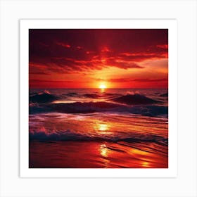 Sunset On The Beach 522 Art Print