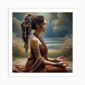 Meditating Woman 8 Art Print