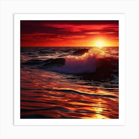 Sunset Over The Ocean 101 Art Print