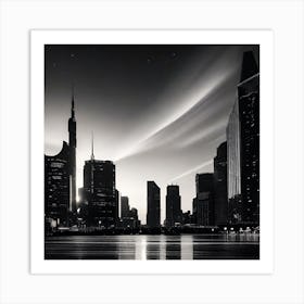 Black And White Cityscape 21 Art Print