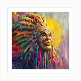 Aztec Mask Canvas Print Art Print