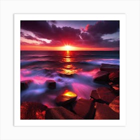 Sunset Over The Ocean 53 Art Print