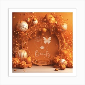 Beauty celebration with orange Colors  Art Print