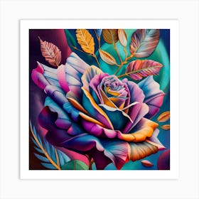 Colorful Rose Art Print