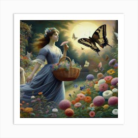 Butterfly In The Garden Art Print