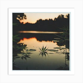 420 Sunset On The Lake Art Print