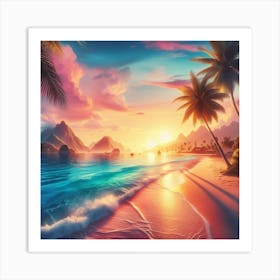 Sunset Beach Art Print