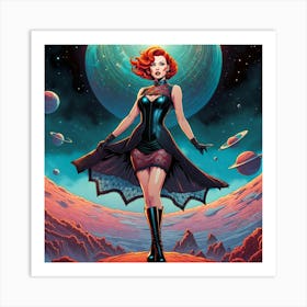 Red Haired Lady 4 Art Print