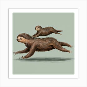 Sloths In A Speed Race Print Art And Wall Art Art Print