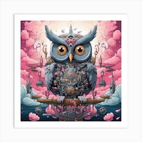 Steampunk Owl Art Print