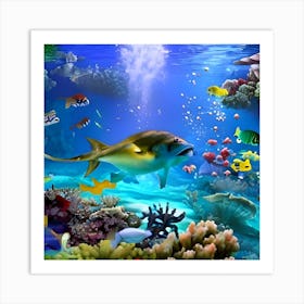 Fishes In The Ocean Art Print