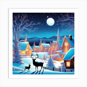 Christmas Eve Night Art Print