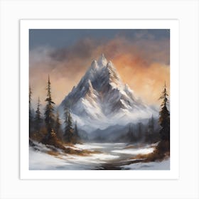 Mountain Landscape Painting Art Print