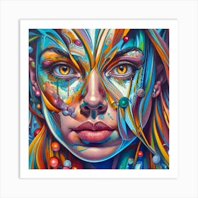 Colorful Face 1 Art Print