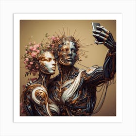 Robot Couple 4 Art Print