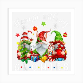 Just Hangin With My Gnomies Santa Gnome Christmas Art Print