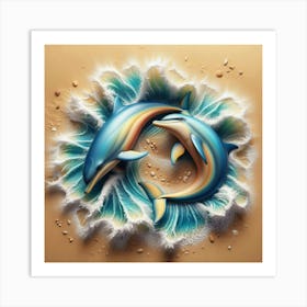 Dolphins In The Sea Art Print