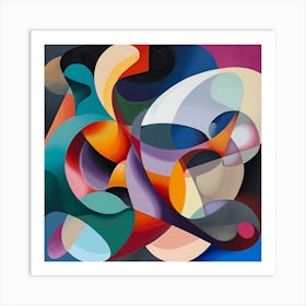 Abstract Shapes Art Print Of Vibrant Colors Art Print