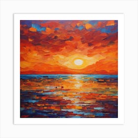 Sunset Over The Sea Art Print