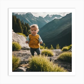 Baby Boy In The Mountains Art Print