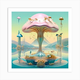 Mushroom Island 1 Art Print