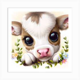 Adorable Baby Calf Art Print