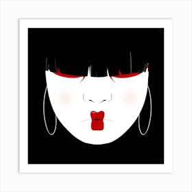 Moder Geisha 2 Square Art Print