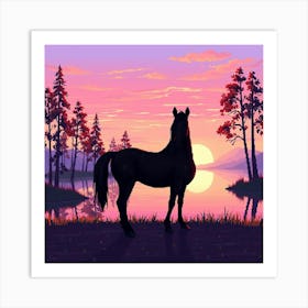 Sunset Horse 77 Art Print