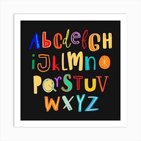 Colorful Alphabet,Doodle alphabet vector typography colorful set Art Print