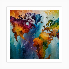 World Map 21 Art Print