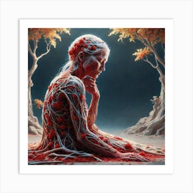 Woman In The Forest 7 Art Print