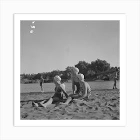 Redding, California,Young People On The Beach Of The Sacramento River By Russell Lee Art Print