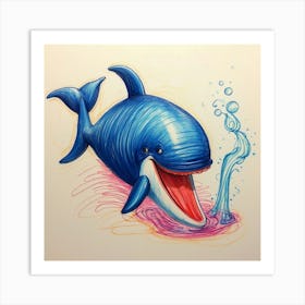 Whale Drawing 1 Art Print