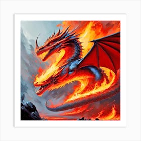 Fire Dragon 4 Art Print