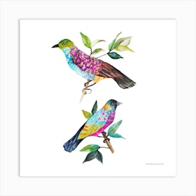 Les Oiseaux Square Art Print