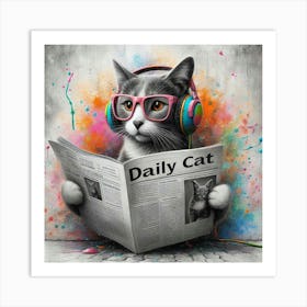 Daily Cat Art Print