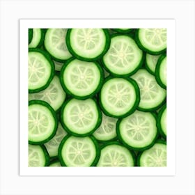 Cucumber Slices Art Print