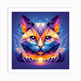 Scamp Low Poly Cat Art Print