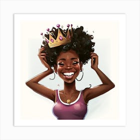 Black Girl With Crown 1 Art Print