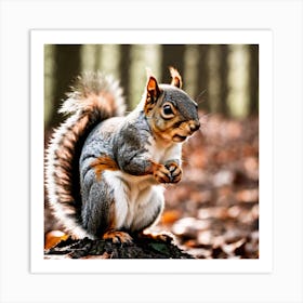 Squirrel In The Woods 28 Art Print