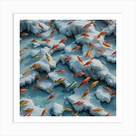 Fish In The Snow Art Print