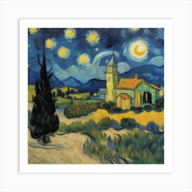 Starry Night By Vincent Art Print