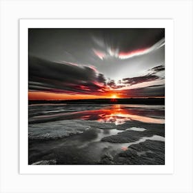 Sunset Over Ice Art Print