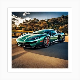 Green Lamborghini Art Print