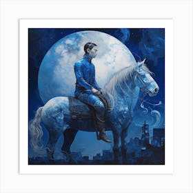 Moonlight Rider Art Print