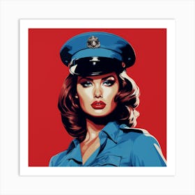 Pop art police officer Art Print