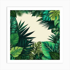 Tropical Leaves Background Art Print