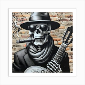 Skeleton Playing Guitar 7 Art Print