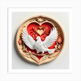 Dove In A Heart 2 Art Print