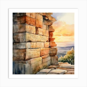 Ruins At Sunset Art Print